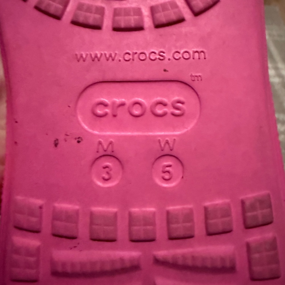 CROCS Kids Fuchsia Slide Sandals - Picture 3 of 3